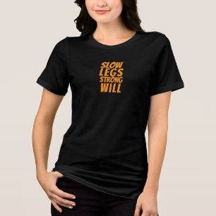Fahrrad Mädchen Ironie schwarz orange Tri-Blend Shirt