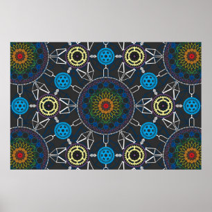 Fahrrad Mandala Array 1 Poster