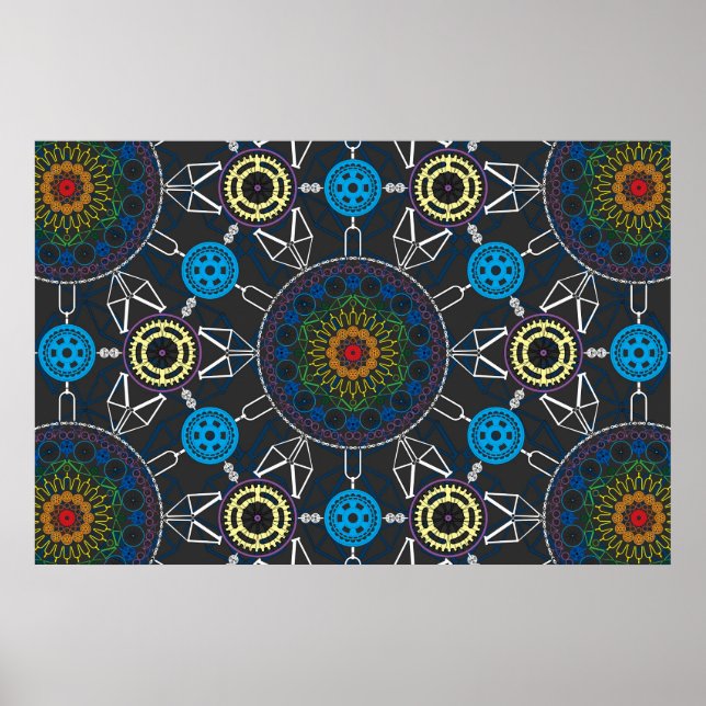 Fahrrad Mandala Array 1 Poster (Vorne)