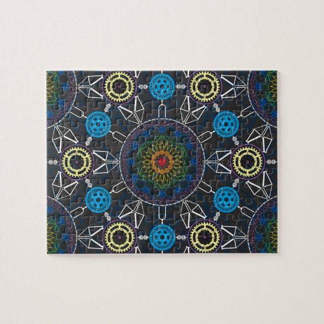 Fahrrad-Mandala-Reihen-Puzzlespiel (Horizontal)