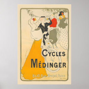 Fahrrad Medinger Frankreich Vintage-Werbeplakat Poster