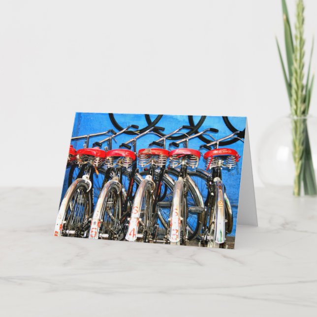 Fahrrad-Mieten, blaue Stadt Karte (Vorderseite)