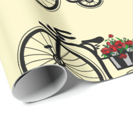 Fahrrad mit Blume Umschlagpapier Geschenkpapier