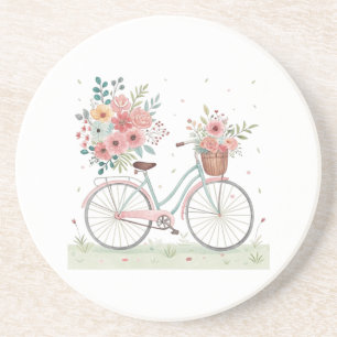 Fahrrad mit Blumen Getränkeuntersetzer