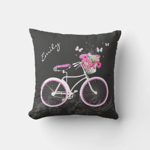 Fahrrad mit Blumen-Korbkundenspezifischem Kissen