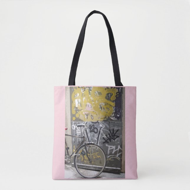 Fahrrad mit Graffiti, Madrid Tasche (Vorderseite)