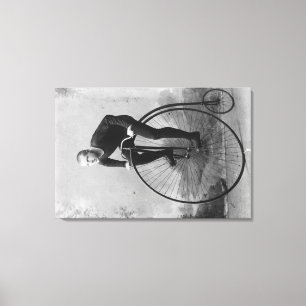 Fahrrad mit großer vorderes Rad-Fotografie Leinwanddruck