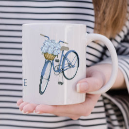 Fahrrad mit Hortensienkorb Blumenliebhaber Keramik Kaffeetasse