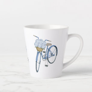 Fahrrad mit Hortensienkorb Keramik für Blumenliebh Milchtasse