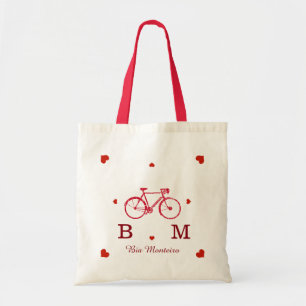 Fahrrad mit Initialen und Name personalisiert Tragetasche