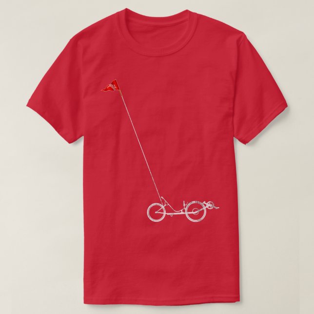 Fahrrad mit Sicherheitsflagge T-Shirt (Design vorne)
