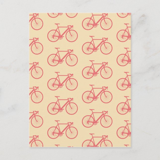 Fahrrad Moderne Silhouette Koralle und Elfenbeinmu Postkarte (Vorderseite)