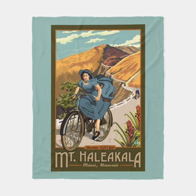 Fahrrad Mt. Haleakala reitet Hawaii Fleecedecke (Vorderseite)