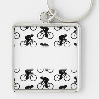 Fahrrad-Muster in Schwarzweiss. Schlüsselanhänger