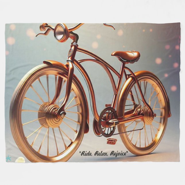 "Fahrrad Nostalgie" Fleecedecke (Vorderseite (Horizontal))