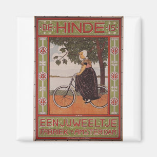 Fahrrad-Plakat-Kunst Amsterdams Vintage Magnet