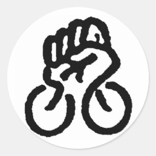 Fahrrad-Power! Runder Aufkleber