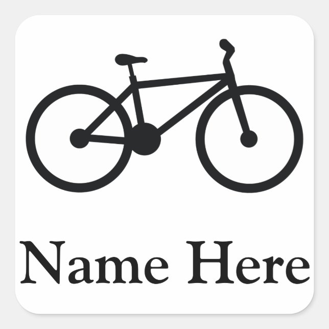 Fahrrad Quadratischer Aufkleber (Vorderseite)