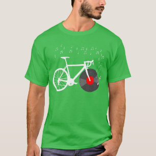 Fahrrad Radfahren Rennrad Schallplatten-Player Mus T-Shirt