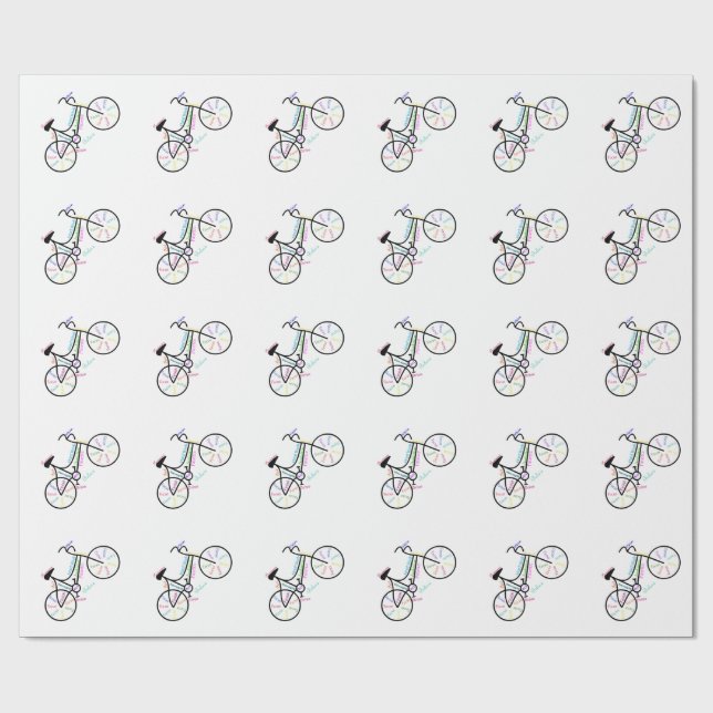 Fahrrad, Radsport, Motivierend Worte Geschenkpapier (Flach)