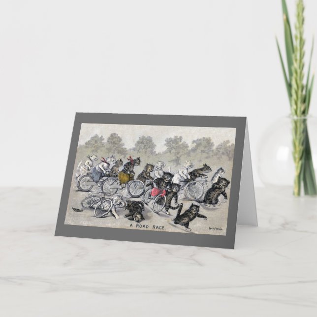 Fahrrad-Reitkatzen Karte (Vorderseite)