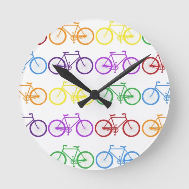 Fahrrad Runde Wanduhr (Vorderseite)