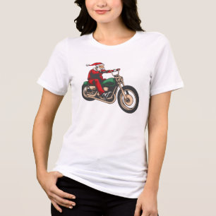 Fahrrad-Sankt-Weihnachtsmotorrad-Reiter Tri-Blend Shirt