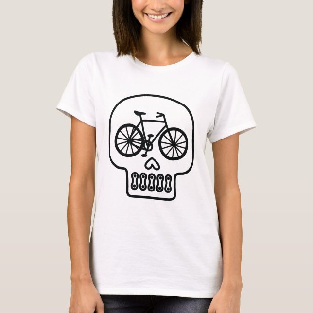 Fahrrad-Schädel-T-Shirt T-Shirt (Vorderseite)