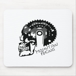Fahrrad-Schädel-T-Shirt Zahnräder Fahrrad Mountain Mousepad