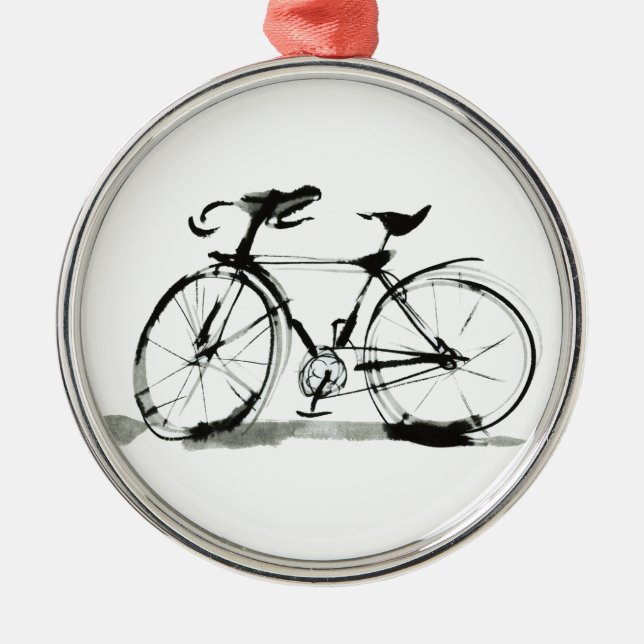 Fahrrad Silbernes Ornament (Vorne)