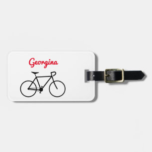 Fahrrad-Silhouette u. Namen-Gepäck-Umbau Gepäckanhänger