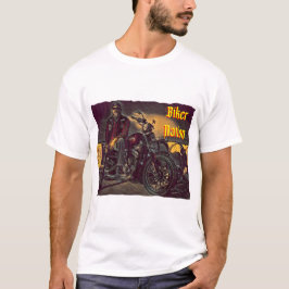 Fahrrad sitzt auf seinem Harley T-Shirt