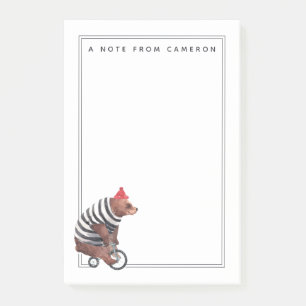 Fahrrad-Spaß-Bär   addieren Ihren Namen Post-it Klebezettel