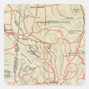 Fahrrad-Straßen in New York und in Connecticut 7 Quadratischer Aufkleber