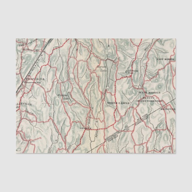 Fahrrad-Straßen in New York und in Connecticut Seidenpapier (Vorderseite)