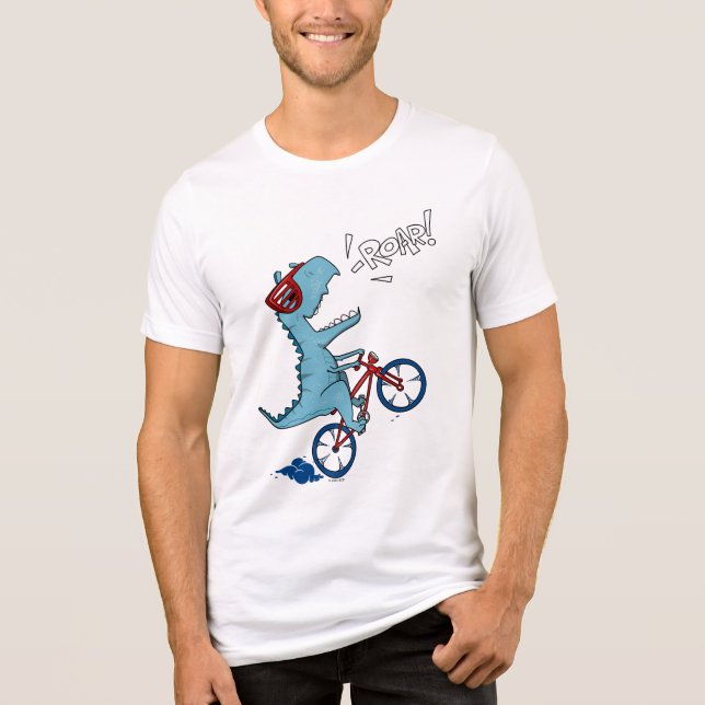 Fahrrad T-Rex Roar Tri-Blend Shirt (Vorderseite)