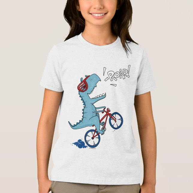 Fahrrad T-Rex Roar Tri-Blend Shirt (Vorderseite)