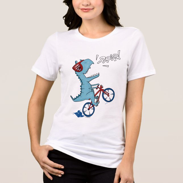 Fahrrad T-Rex Roar Tri-Blend Shirt (Vorderseite)