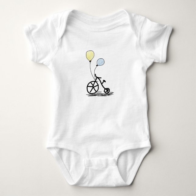 Fahrrad und Ballone Baby Strampler (Vorderseite)