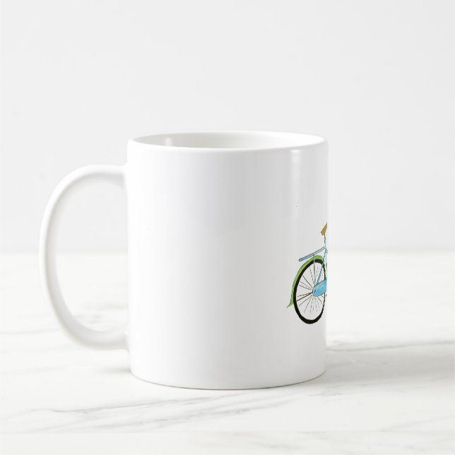 Fahrrad und Blume Kaffeetasse (Links)