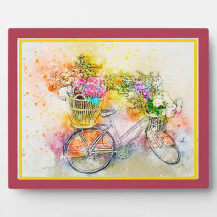 Fahrrad- und Blumen-Gedenktafel Fotoplatte