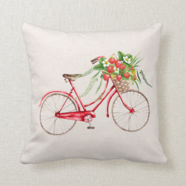 Fahrrad und ErdbeerWurfs-Kissen Kissen