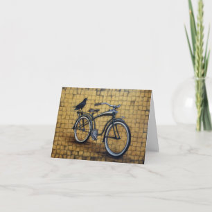 Fahrrad und Krähe Karte