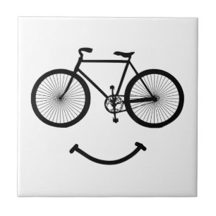 Fahrrad und Lächeln T-Shirt Fahrradfahren T-Shirt Fliese