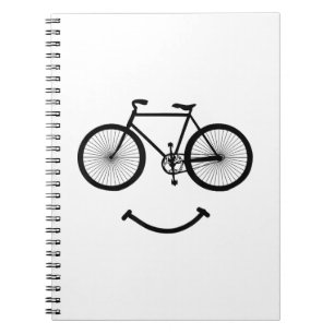 Fahrrad und Lächeln T-Shirt Fahrradfahren T-Shirt Notizblock