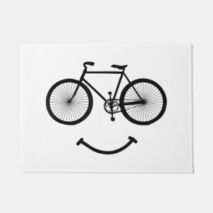 Fahrrad und Lächeln T - Shirt Radfahren Tee Shirt  Fußmatte