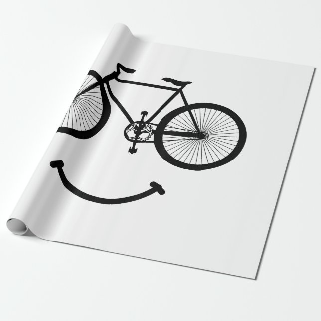 Fahrrad und Lächeln T - Shirt Radfahren Tee Shirt  Geschenkpapier (Ungerollt)