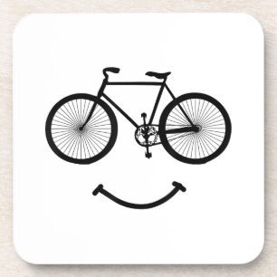 Fahrrad und Lächeln T - Shirt Radfahren Tee Shirt  Getränkeuntersetzer