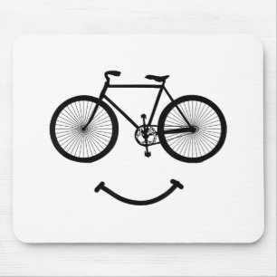Fahrrad und Lächeln T - Shirt Radfahren Tee Shirt Mousepad