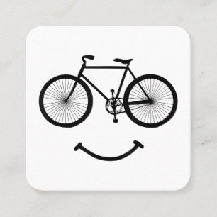 Fahrrad und Lächeln T - Shirt Radfahren Tee Shirt  Quadratische Visitenkarte